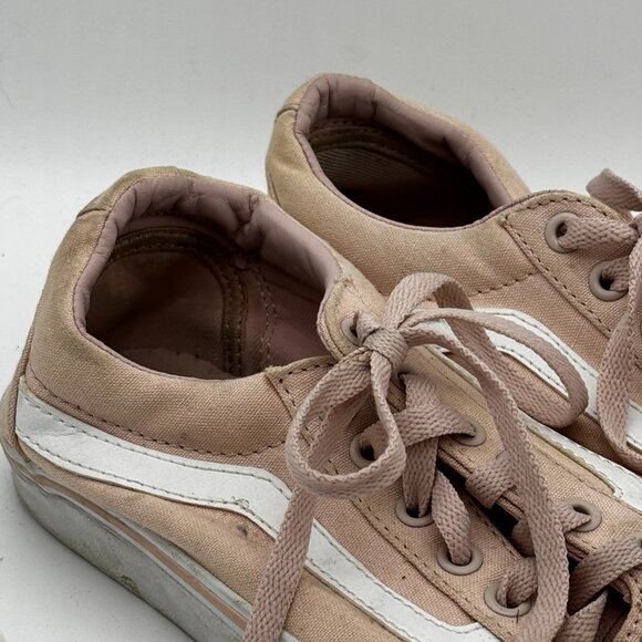 Vans Womens Old Skool Sneakers Size 8.5 Pink Canvas Lace Up Skate Shoes Low Top - Picture 3 of 7